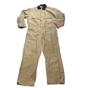 Vintage LIBERTY XL Tan Coveralls Heavy Quilted Workwear Rugged Outdoor Made USA